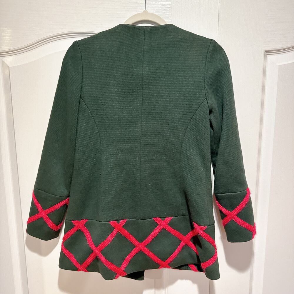 ELEVENSES Anthropologie Tamarisk Green Lattice Peacoat | 00P - Picture 3 of 11